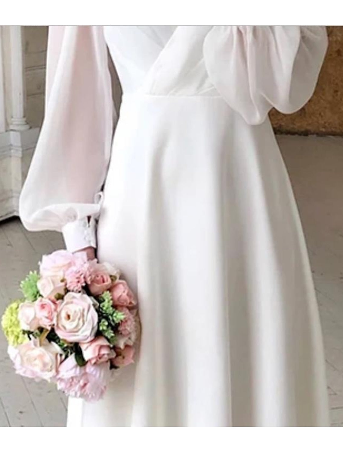 Bella Women’s Classic Wedding Dress with Long Sleeves and Flowing Silhouette 2