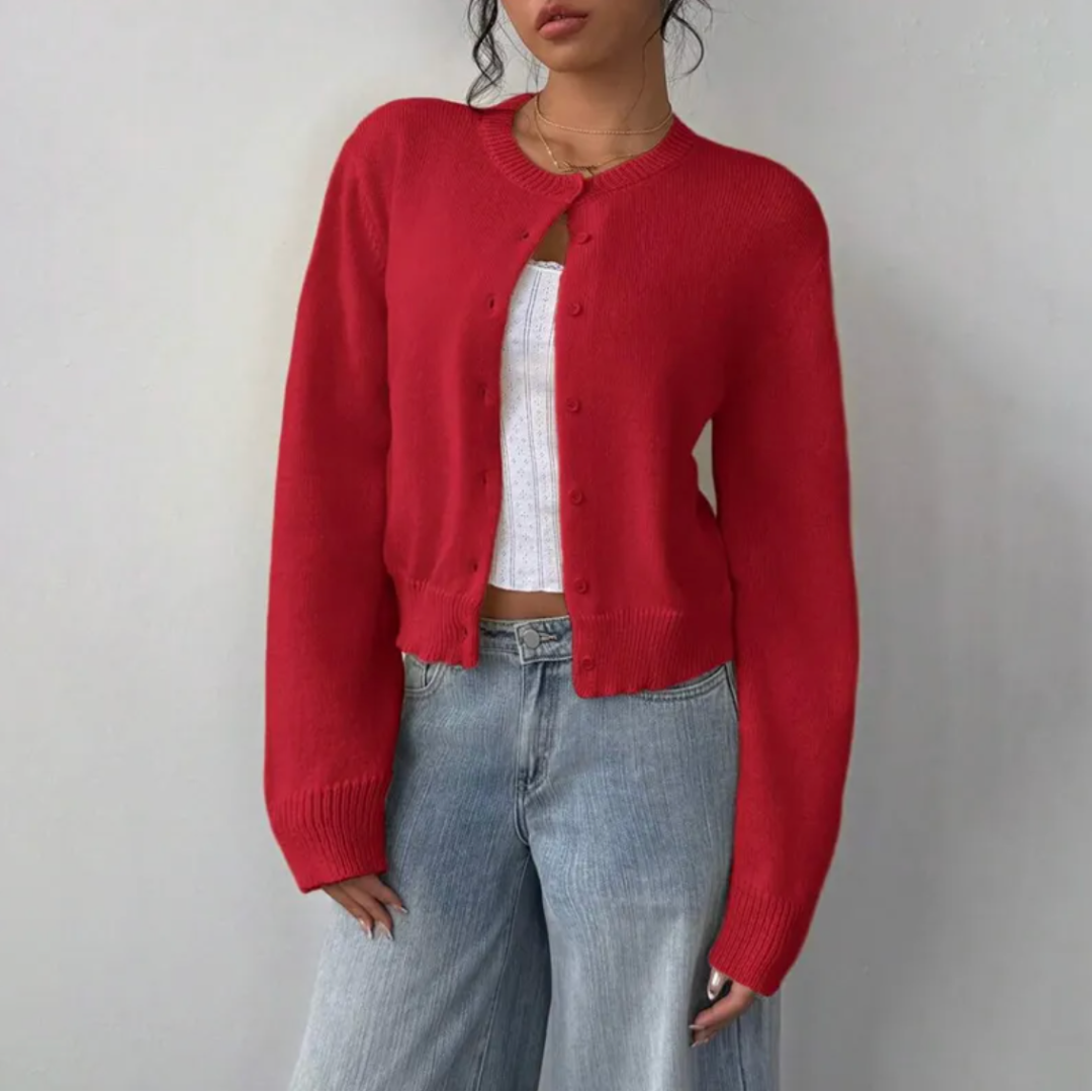Bettina Women's Cardigan | Soft Knit, Buttoned Collar for Spring 11
