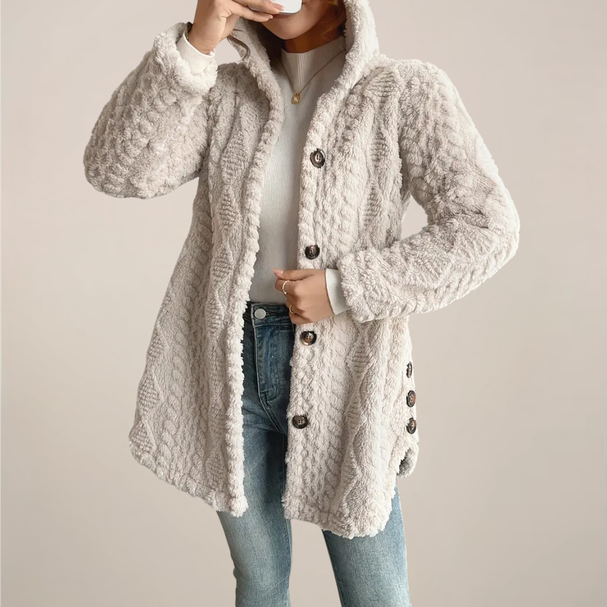 Carly Women's Loose Knit Cardigan | Soft Hooded Design for Casual Layering 3