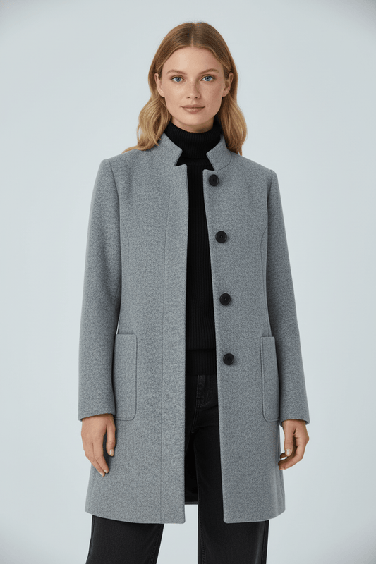 Charlotte Women's Wool Coat | Tailored Fit, Stand Collar 1