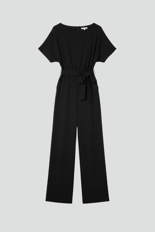 Dawn Women’s Jumpsuit with Wide-Leg Design and Tie-Belt Waist 1