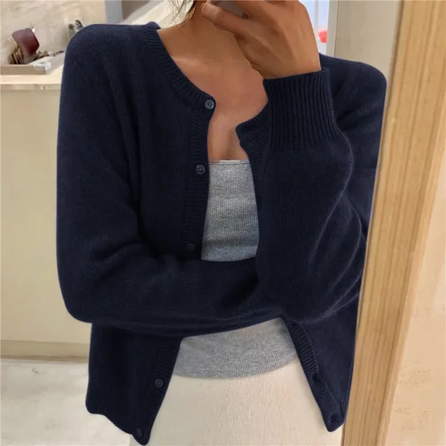 Elara Women's Cardigan | Soft Knit, Crew Neck, Long Sleeve 8