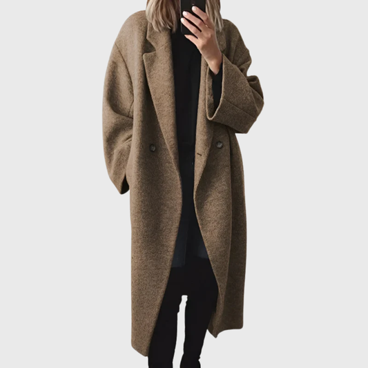 Elda Women's Longline Overcoat | Soft Fabric, Relaxed Fit Winter Coat 1