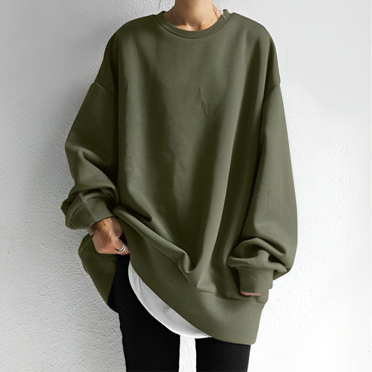 Elena Women’s Oversized Sweatshirt with Relaxed Fit and Ribbed Cuffs 1