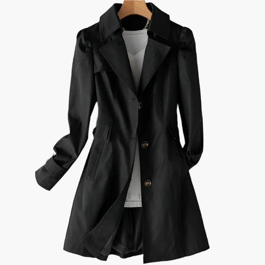 Gabriela Women's Trench Coat | Classic Long Button Front, Elegant Design 1
