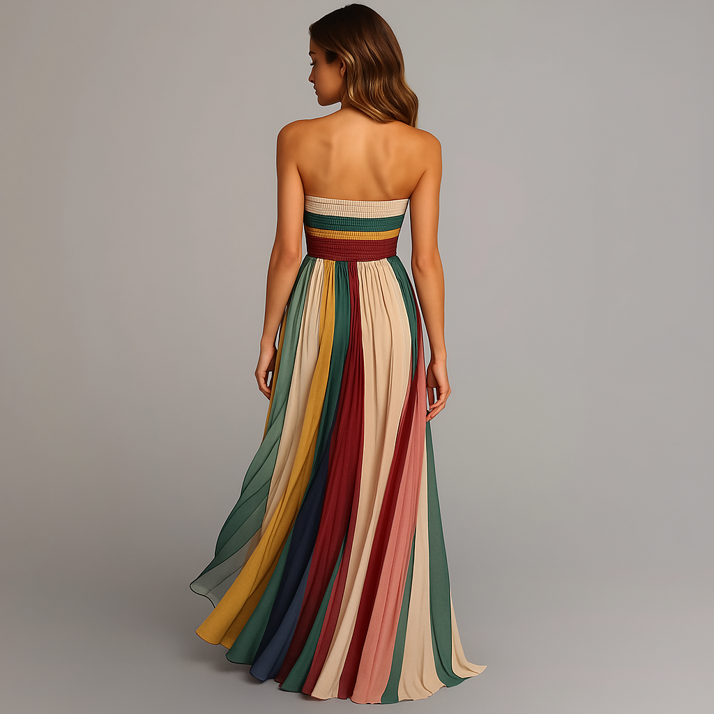 Jade Women’s Maxi Dress with Strapless Neckline and Pleated Design 3