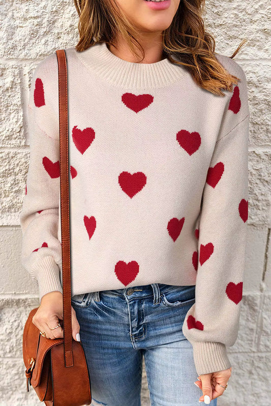 Kara Women's Sweater | Elegant Heart Pattern, Soft Fabric 1