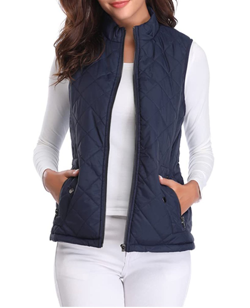 Liora Women's Black Gilet | Lightly Lined Quilted Puffer with Zipper 12
