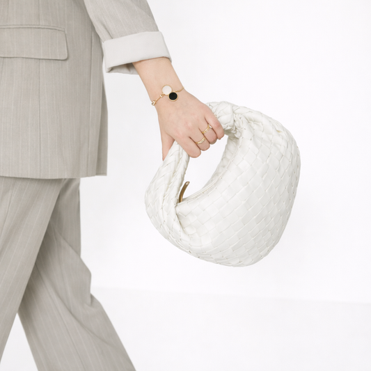 Luxe Women’s Handbag with Woven Knot Handle and Spacious Interior 1