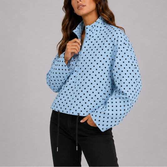 Pax Women's Bomber Jacket | Lightweight Polka Dot, Casual Style 1