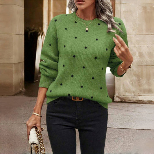 Romy Women's Sweater | Soft Knit, Relaxed Fit, Dotted Design 1