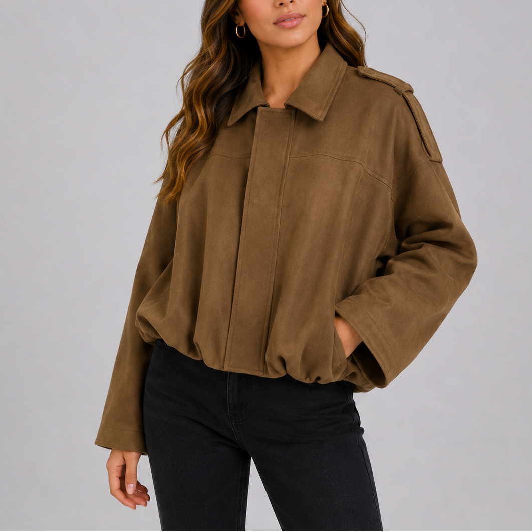 Sable Women's Jacket | Oversized Suede Look, Relaxed Fit 4