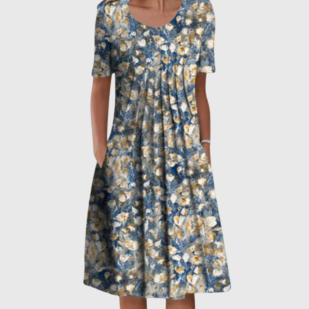 Sienna Women’s Dress with Round Neck and Layered Design for Summer and Formal Occasions 3