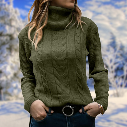 Talia Women's Jumper with Turtleneck Design and Fitted Silhouette for Lightweight Warmth 1