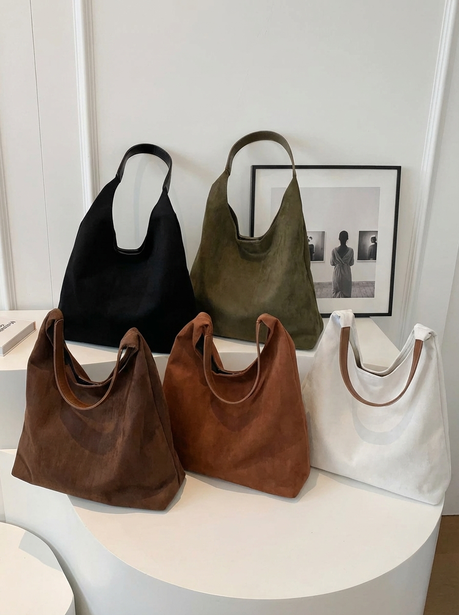 Vera Women’s Shoulder Tote with Soft Suede Texture and Spacious Interior 6