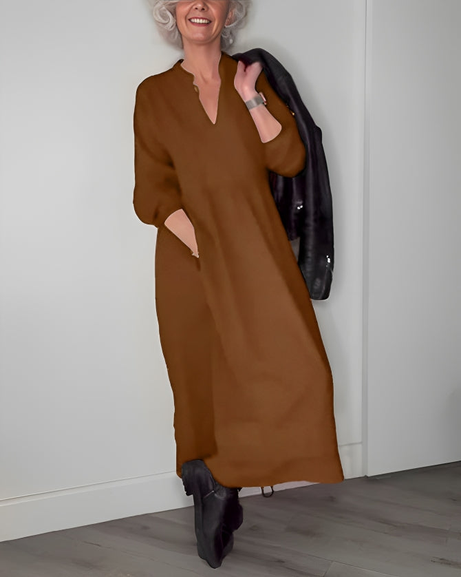 Willa Women’s Maxi Dress with Relaxed Fit and Long Sleeves for Elegant Style 8