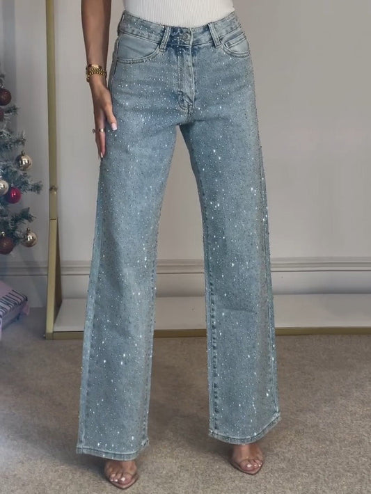 Willa Women’s Wide Leg Jeans with High Waist and Statement Detailing 1
