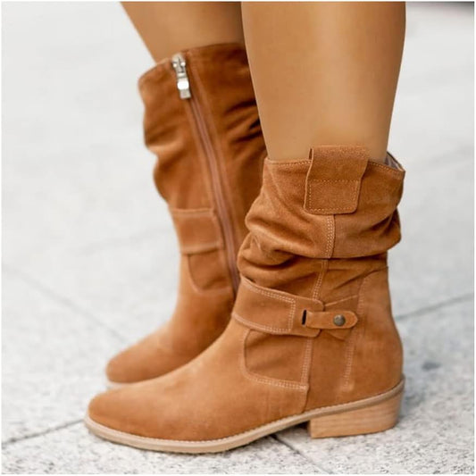 Zes Women’s Knee High Boots with Stylish Suede Finish and Cushioned Insoles 1