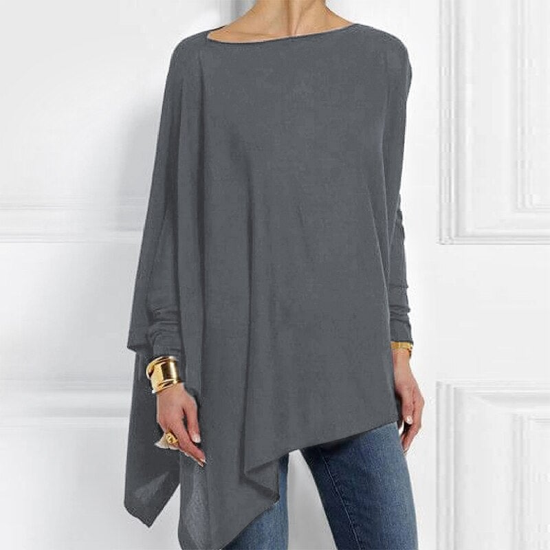 Adeline Women’s Casual Top with Long Sleeves and Classic O-Neck Design 3