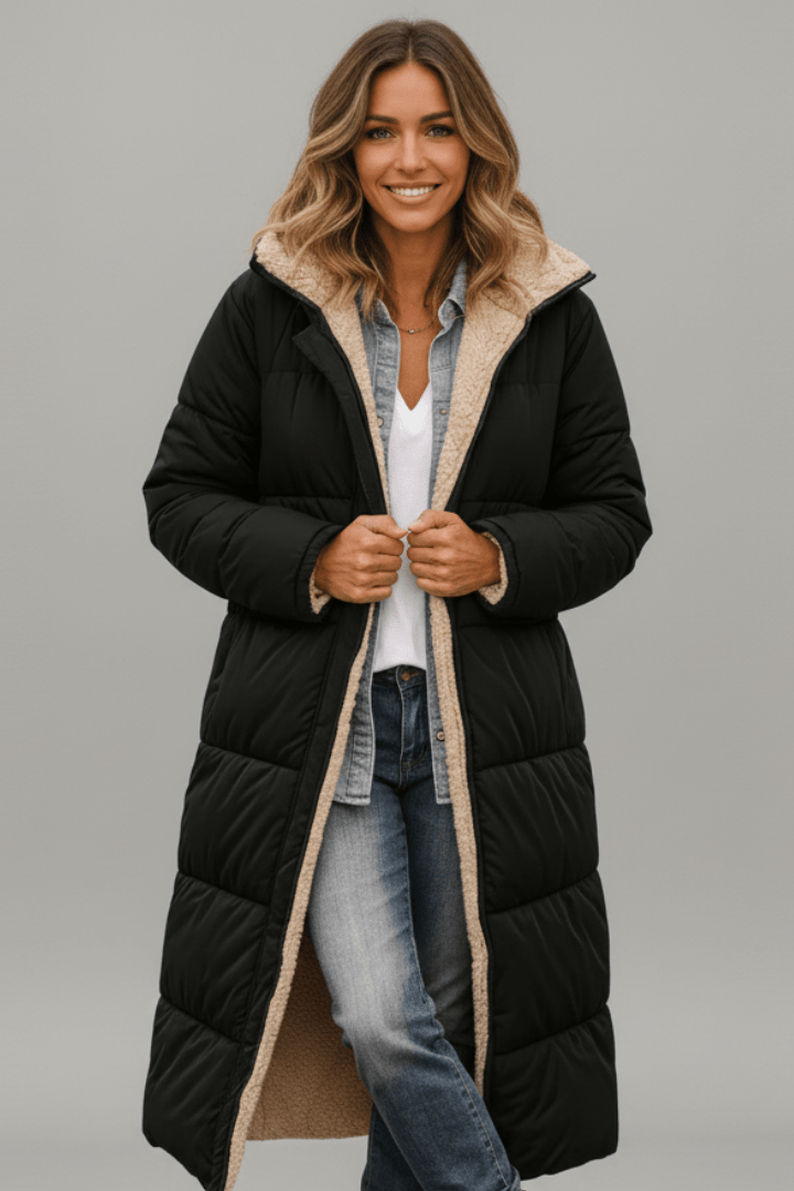 Amelia Women's Long Puffer Coat | Lightweight Insulated, Fleece Lined 0