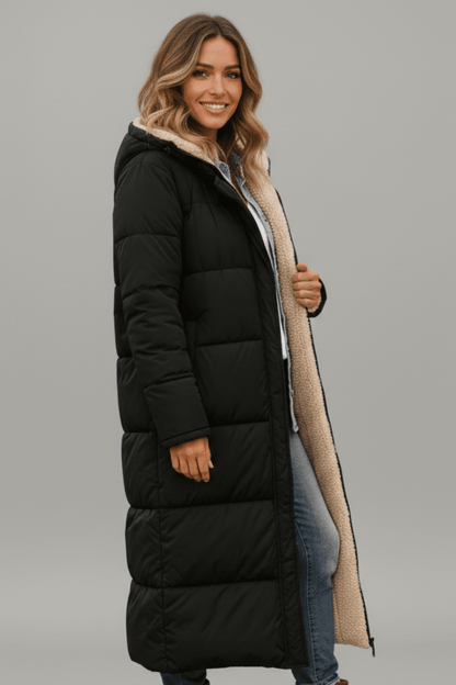 Amelia Women's Long Puffer Coat | Lightweight Insulated, Fleece Lined 2