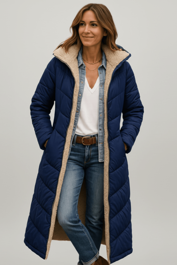 Amelia Women's Long Puffer Coat | Lightweight Insulated, Fleece Lined 4