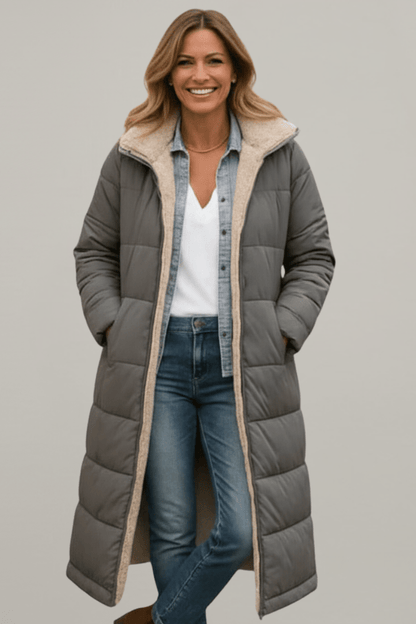 Amelia Women's Long Puffer Coat | Lightweight Insulated, Fleece Lined 5