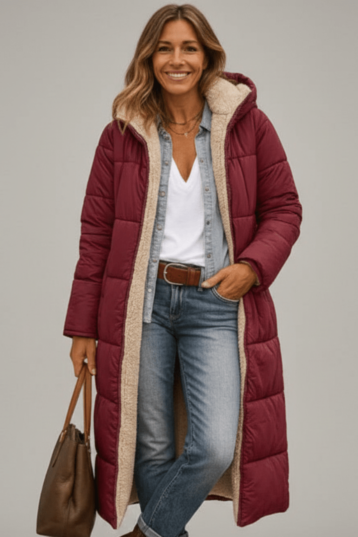 Amelia Women's Long Puffer Coat | Lightweight Insulated, Fleece Lined 7