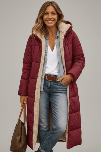 Amelia Women's Long Puffer Coat | Lightweight Insulated, Fleece Lined 7