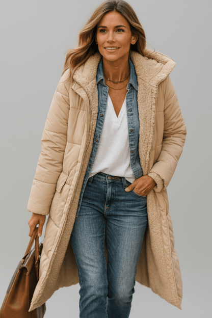 Amelia Women's Long Puffer Coat | Lightweight Insulated, Fleece Lined 9