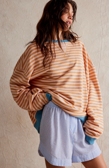Anya Women's Sweater | Lightweight Striped Crew Neck, Casual Spring Essential 3