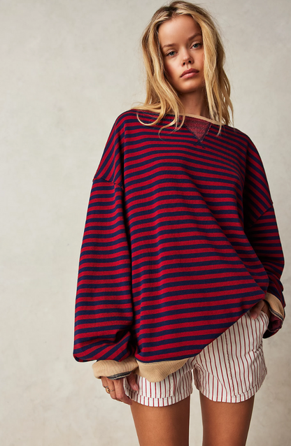 Anya Women's Sweater | Lightweight Striped Crew Neck, Casual Spring Essential 4