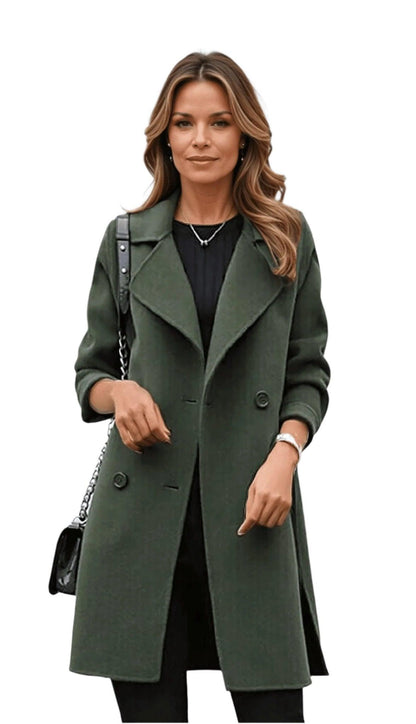 Aveline Women's Winter Coat | Classic Lapel, Feminine Fit Trench Coat 1