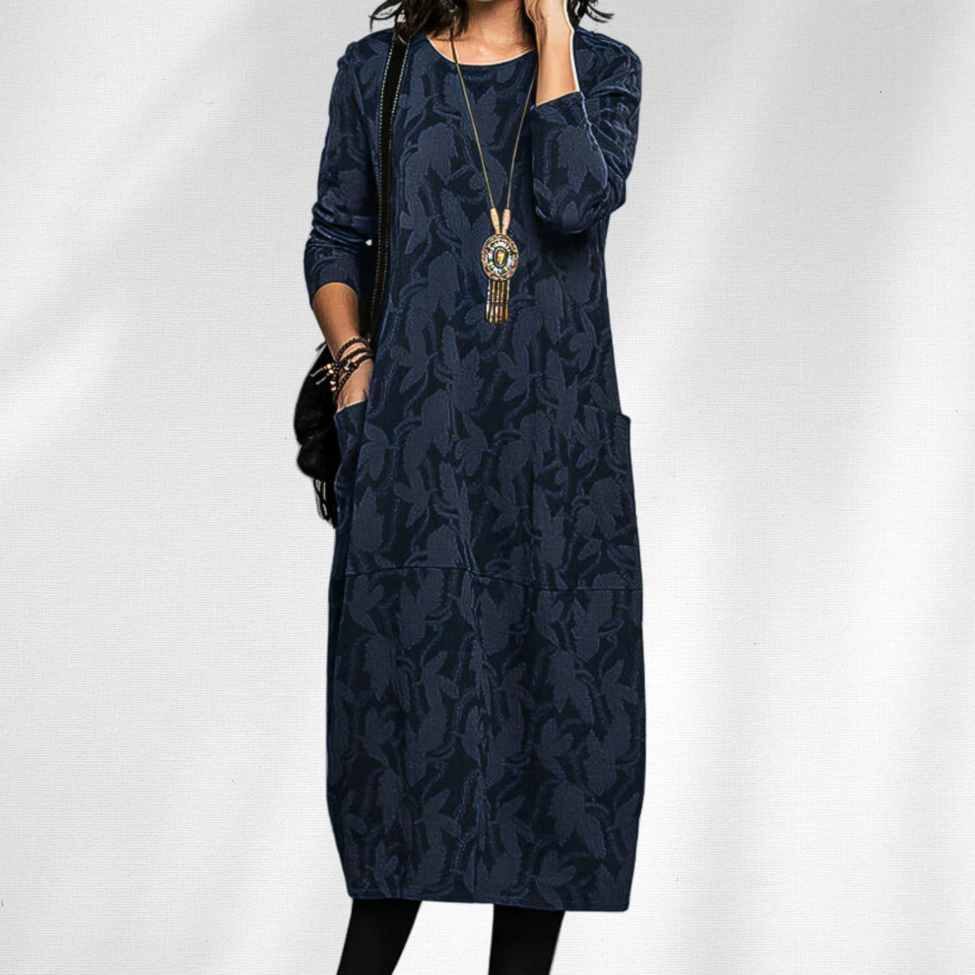 Aveline Women's Winter Dress | Elegant Crewneck, Cozy Fit 2