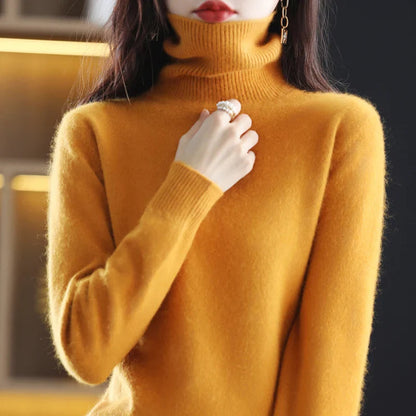 Bea Women’s Sweater with High Neck and Tailored Fit Design 1