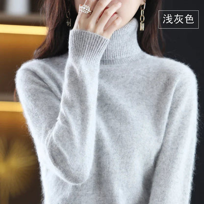 Bea Women’s Sweater with High Neck and Tailored Fit Design 14