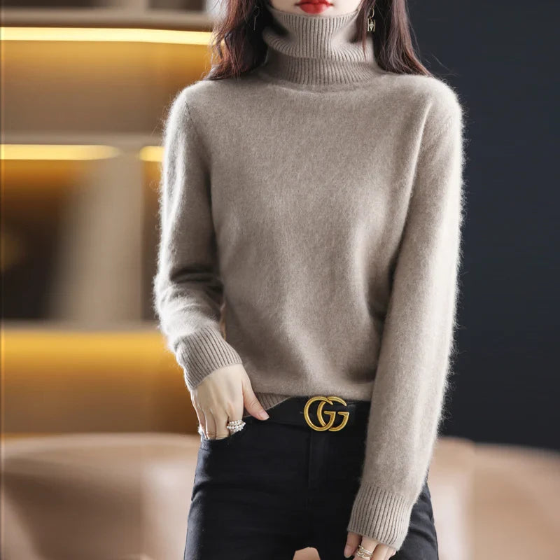 Bea Women’s Sweater with High Neck and Tailored Fit Design 5