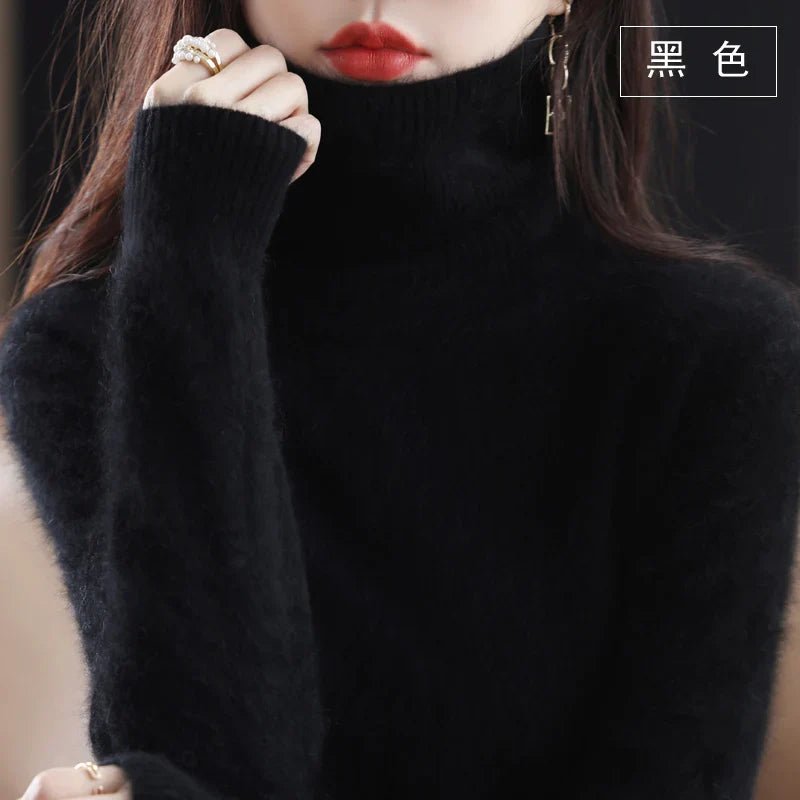 Bea Women’s Sweater with High Neck and Tailored Fit Design 9