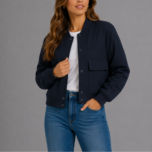 Brenna Women's Jacket | Lightweight Bomber with Relaxed Fit 0