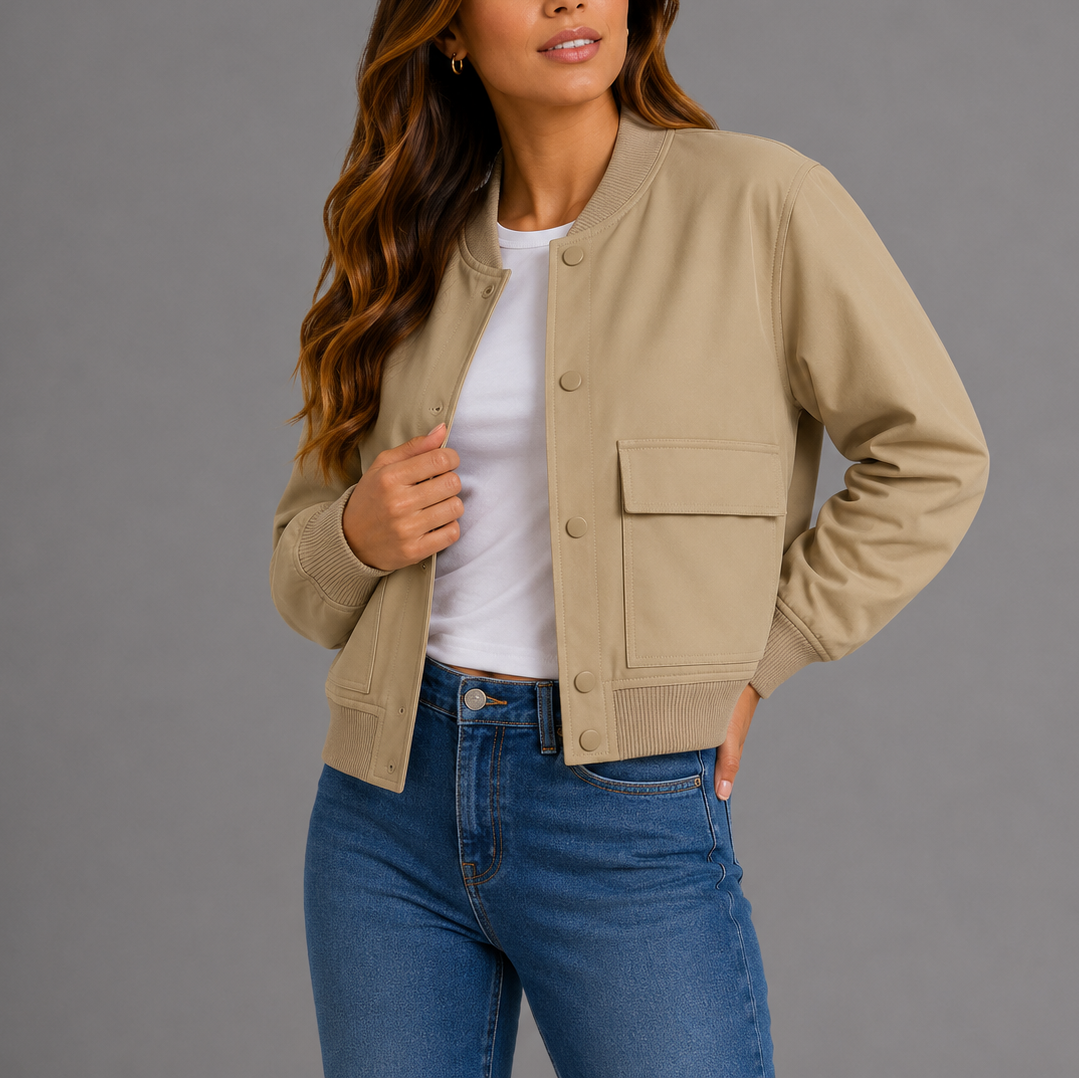 Brenna Women's Jacket | Lightweight Bomber with Relaxed Fit 2