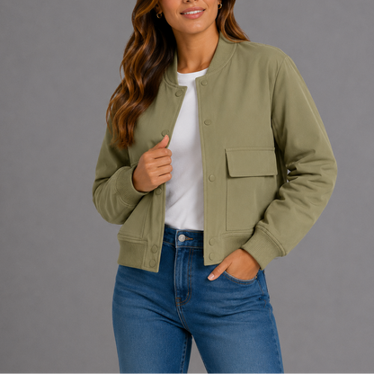 Brenna Women's Jacket | Lightweight Bomber with Relaxed Fit 3