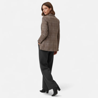 Camille Women's Blazer | Check Pattern, Structured Fit 2