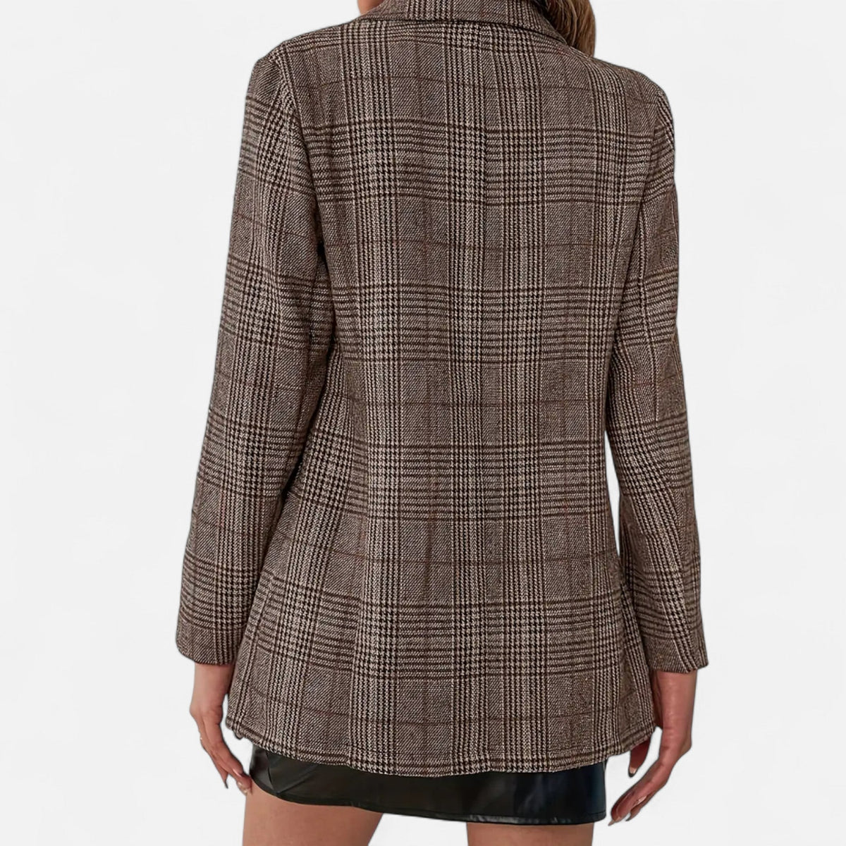 Camille Women's Blazer | Check Pattern, Structured Fit 3
