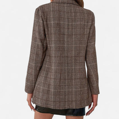 Camille Women's Blazer | Check Pattern, Structured Fit 3