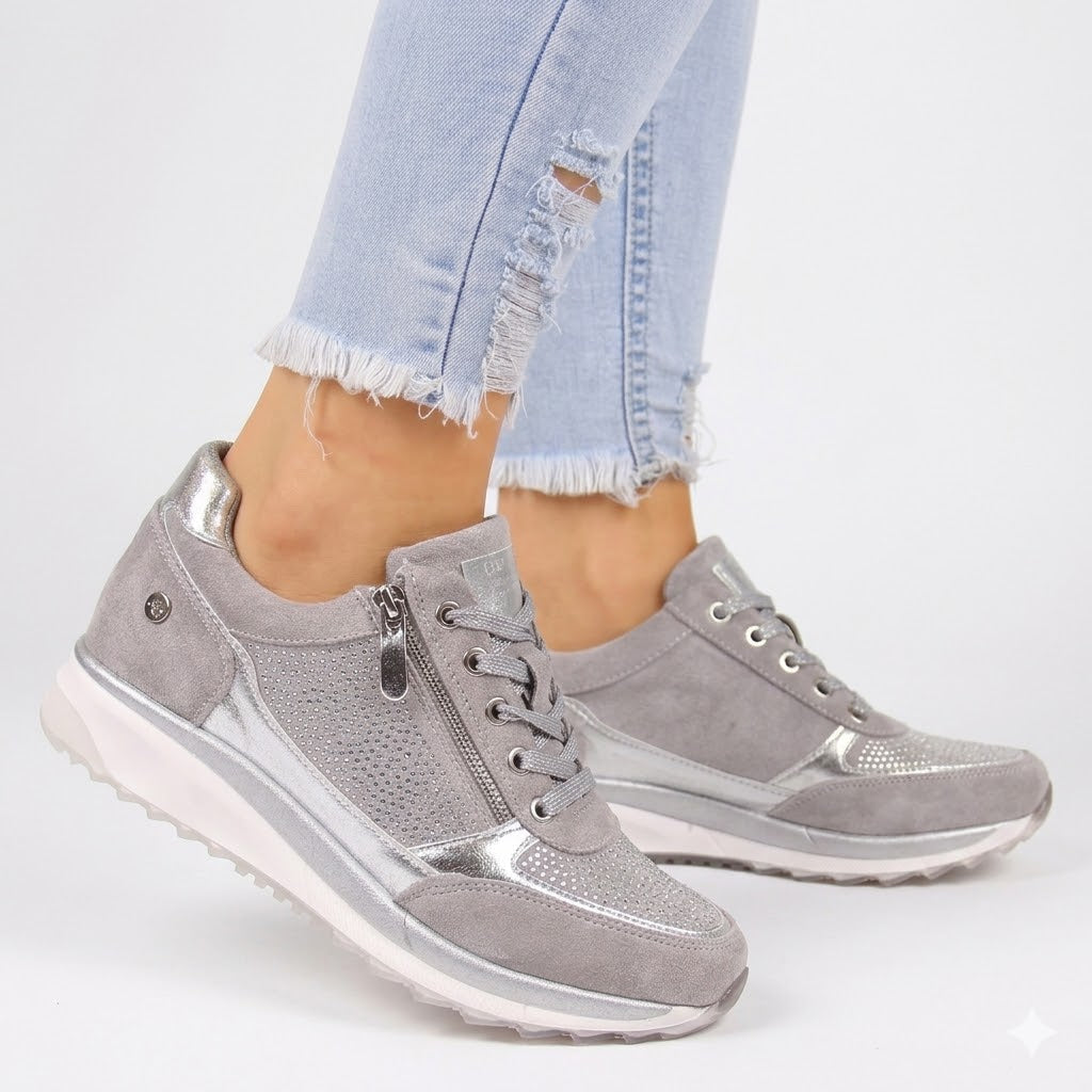 Camille Women’s Sneakers with Side Zipper and Cushioned Sole for Easy Slip-On Comfort 0