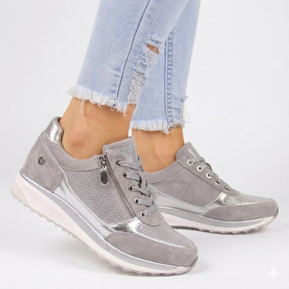 Camille Women’s Sneakers with Side Zipper and Cushioned Sole for Easy Slip-On Comfort 0