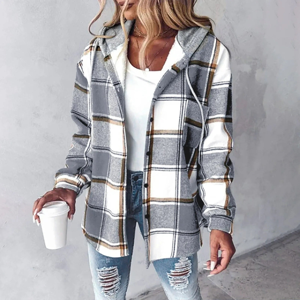 Carmen Women's Checkered Cardigan | Lined, Cozy Autumn Layer 1