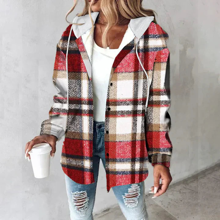 Carmen Women's Checkered Cardigan | Lined, Cozy Autumn Layer 2