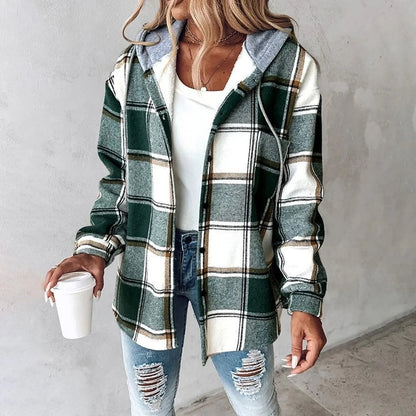 Carmen Women's Checkered Cardigan | Lined, Cozy Autumn Layer 3