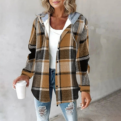 Carmen Women's Checkered Cardigan | Lined, Cozy Autumn Layer 4